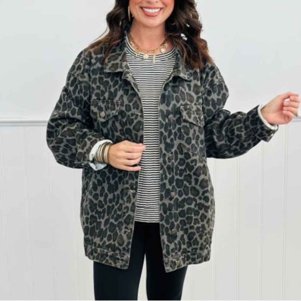 NWT Mittoshop Leopard Print Oversized Jacket - Picture 7 of 12